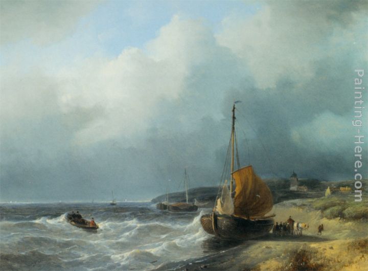 Fisherfolk by a Beached Bomschuit